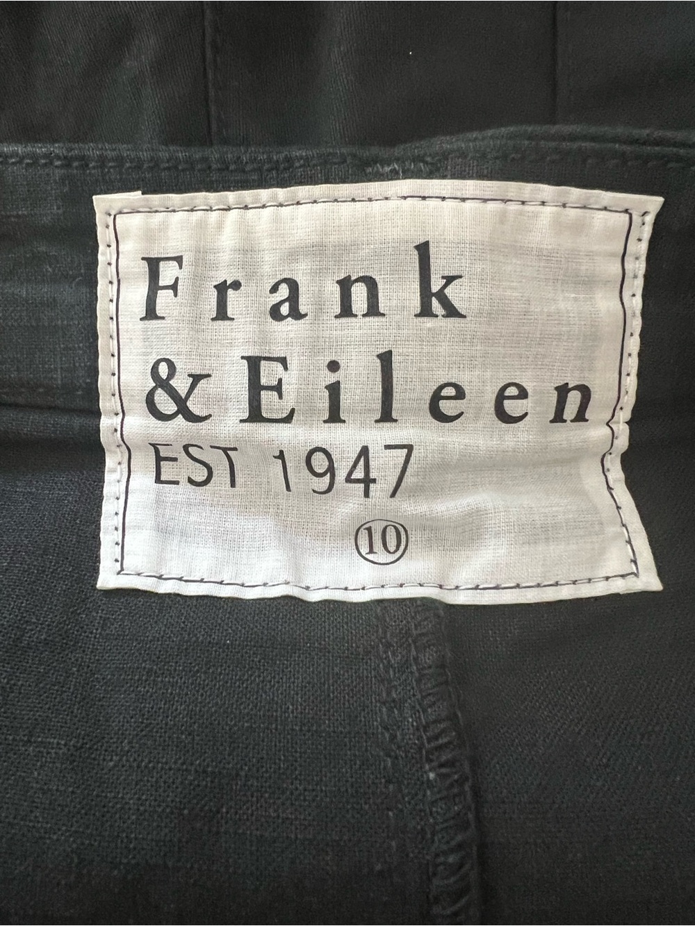 Frank & Eileen Black Waterford Italian Performance Linen Shorts Size 10 - Picture 4 of 6